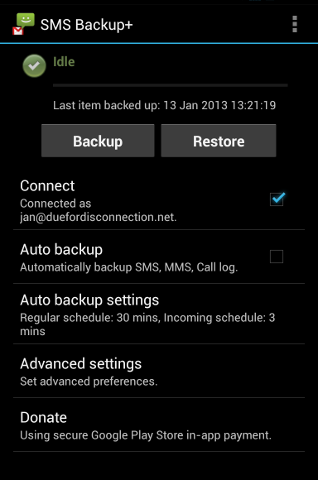 SMS Backup+ screenshot