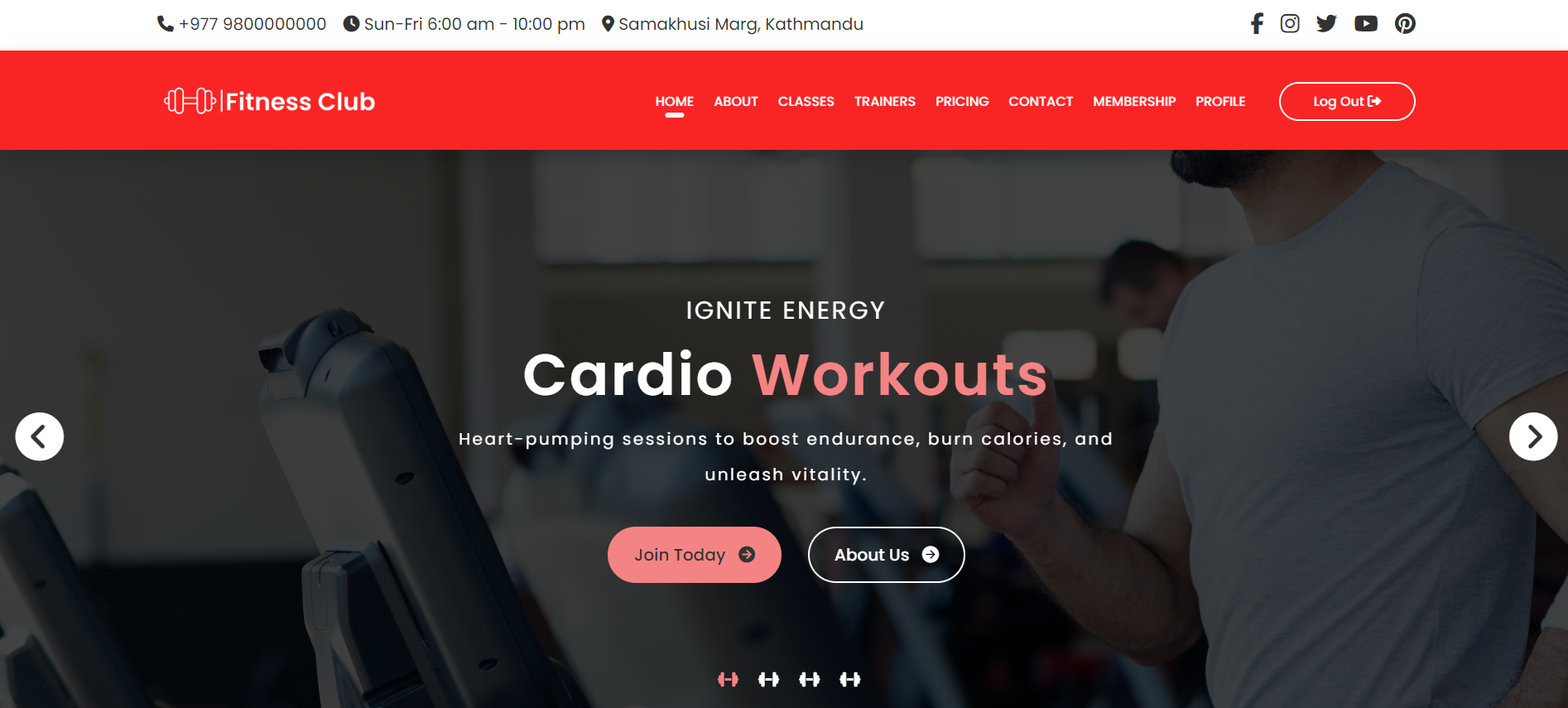 Fitness Club Website