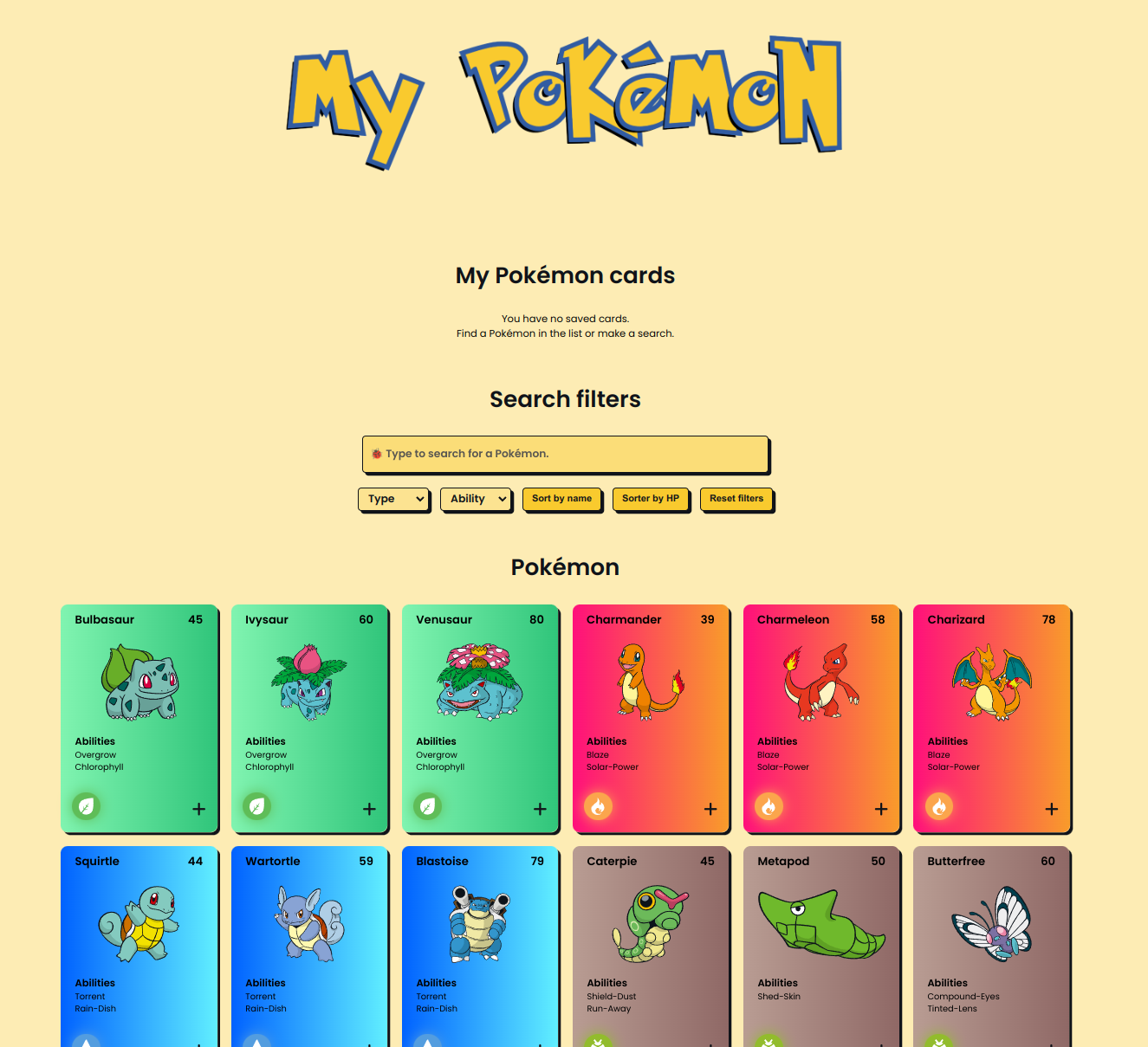 My Pokémon on desktop.