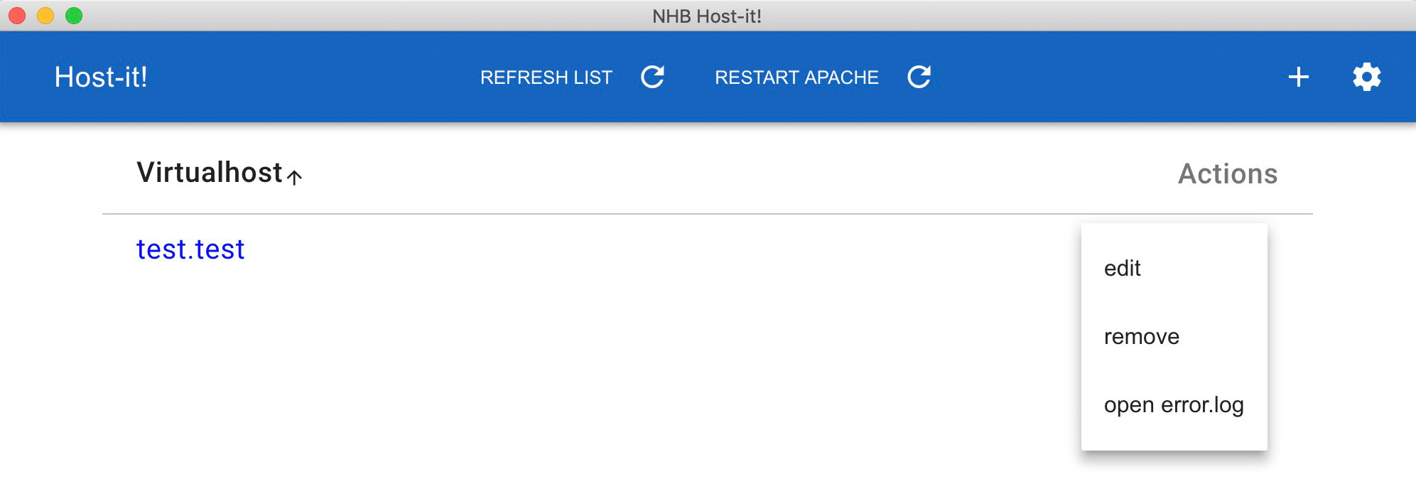 Screenshot of Host-it! v1.0.0