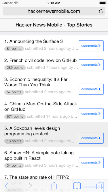 Hacker News Mobile