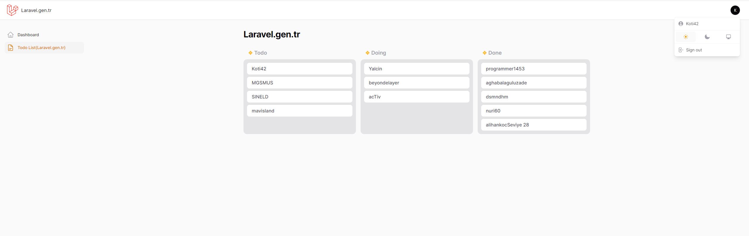 Laravel Filament Kanboard