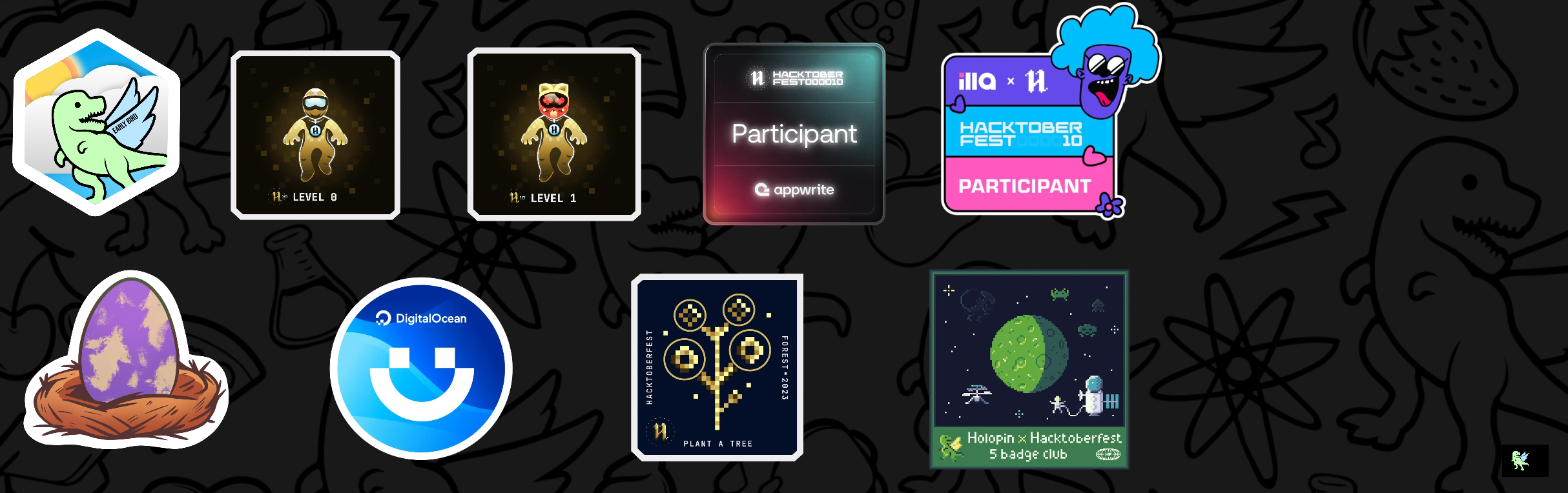 An image of @hardikpanwar's Holopin badges, which is a link to view their full Holopin profile