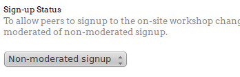 Non-moderated signup option