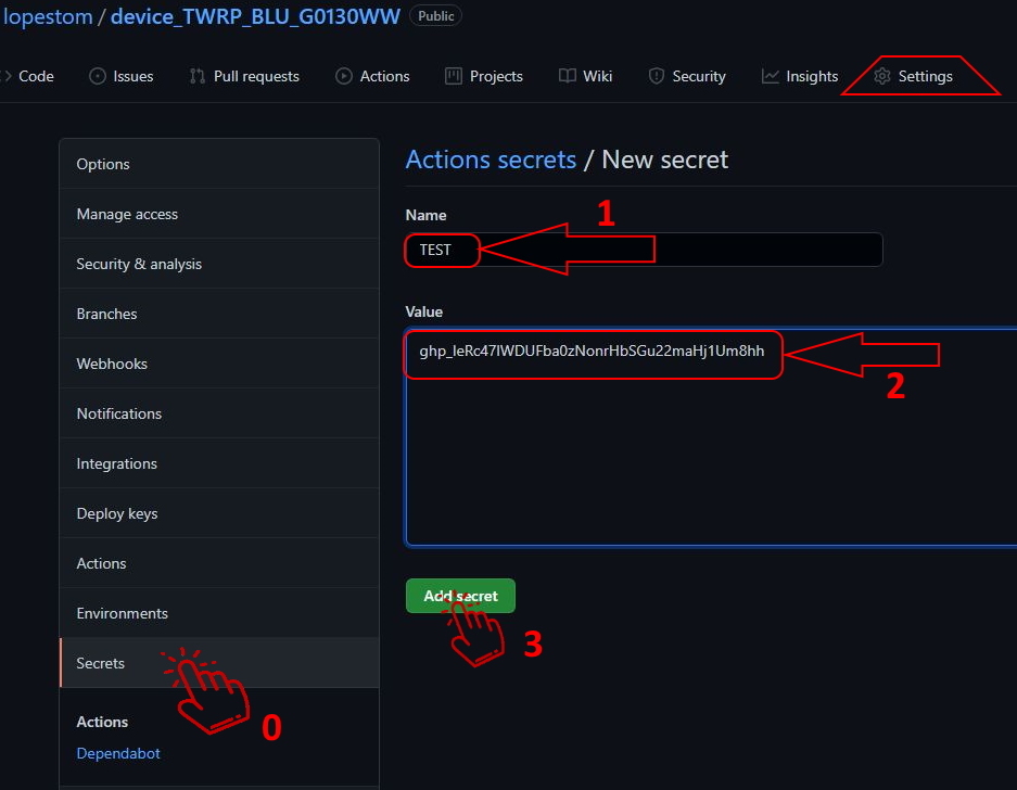 New repository secret