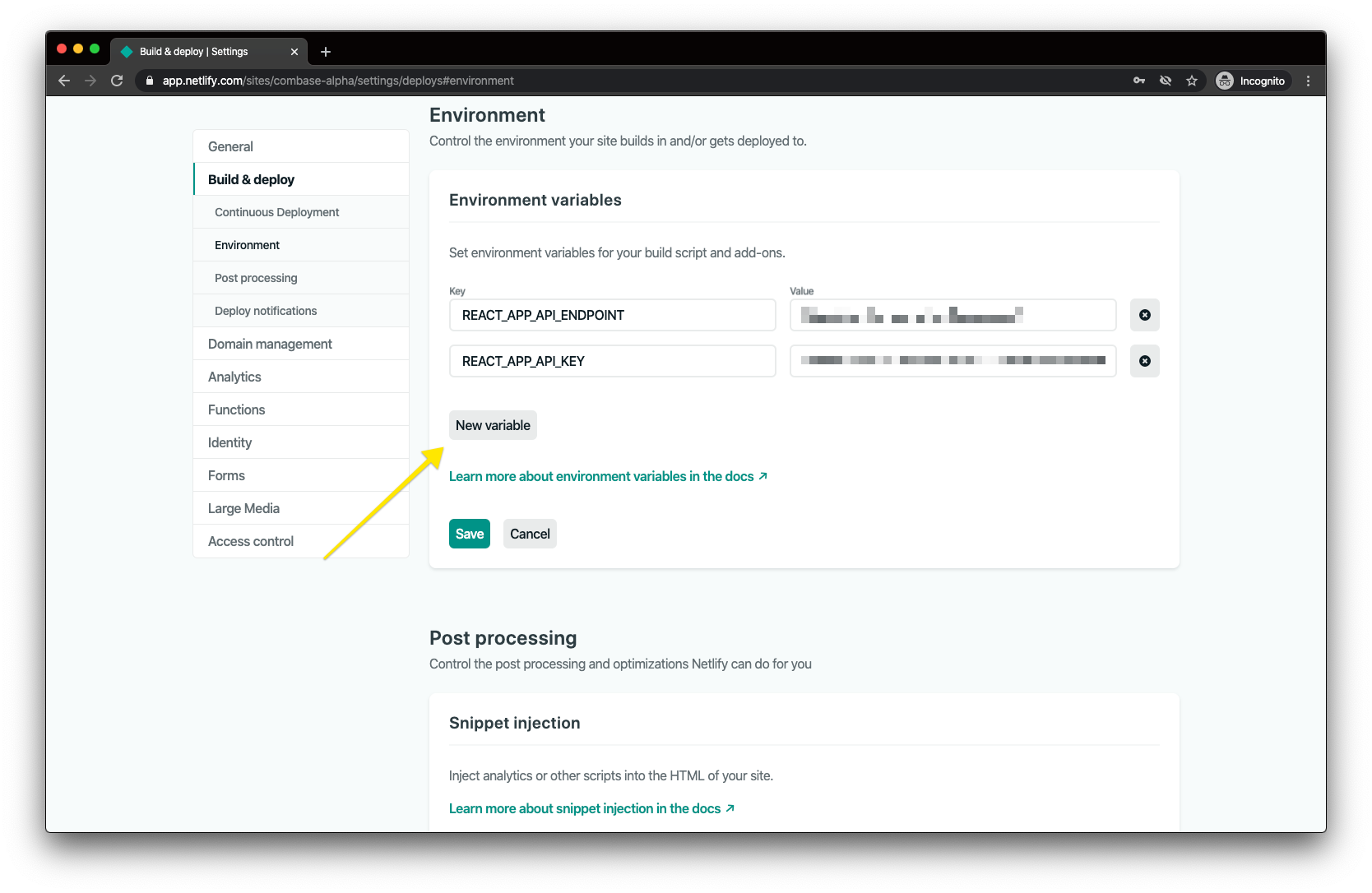 Netlify Settings