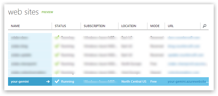 Create Azure Website