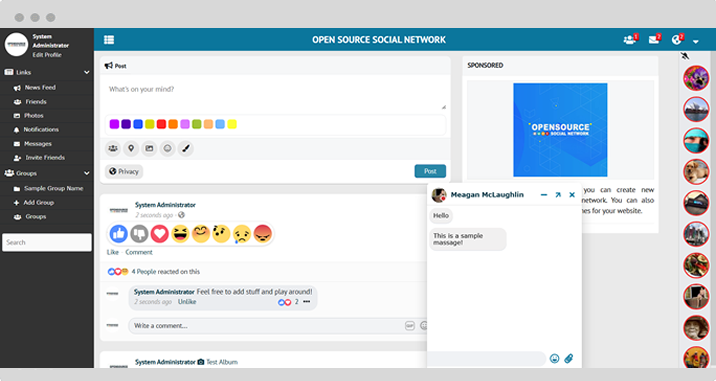 open source social network newsfeed