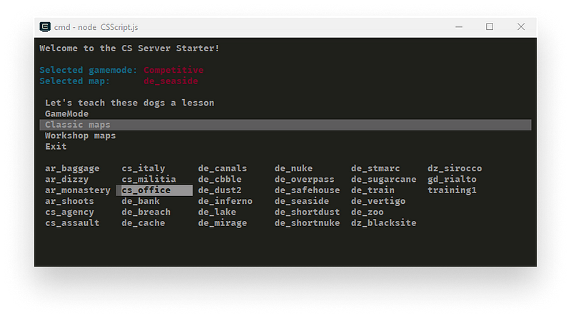CS:GO Server Starter CLI