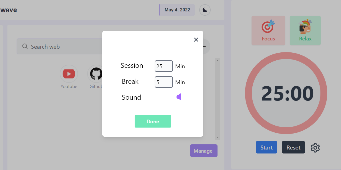 Tabwave setting