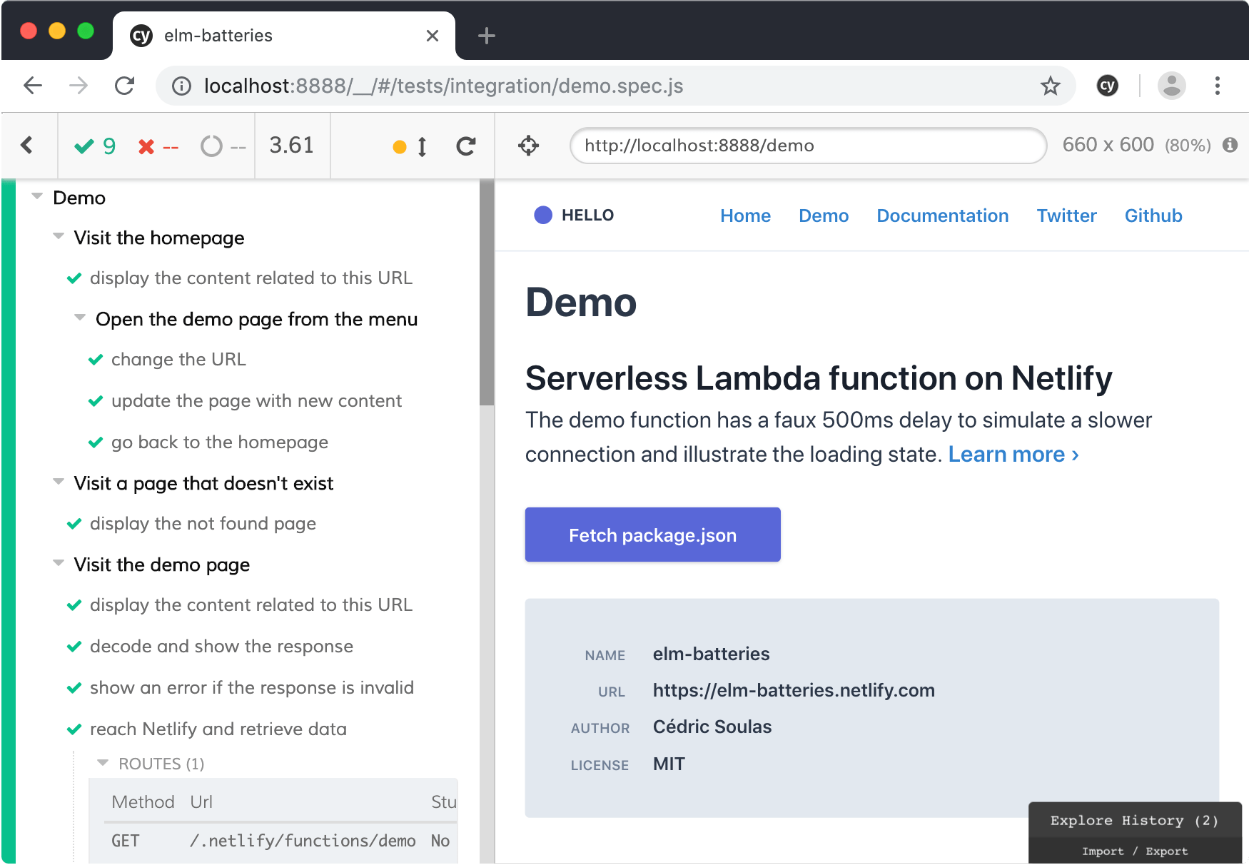 elm-batteries template demo