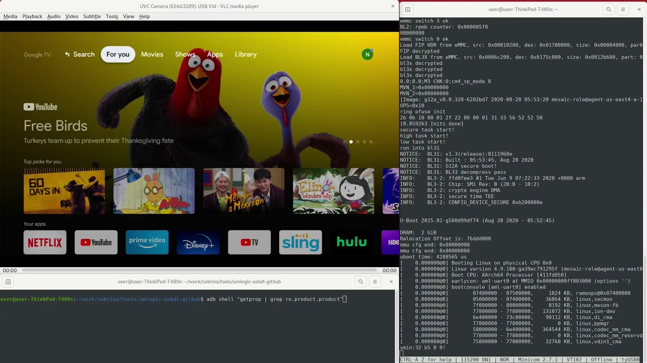 Demo video : Ubuntu 20.10 on Chromecast with Google TV