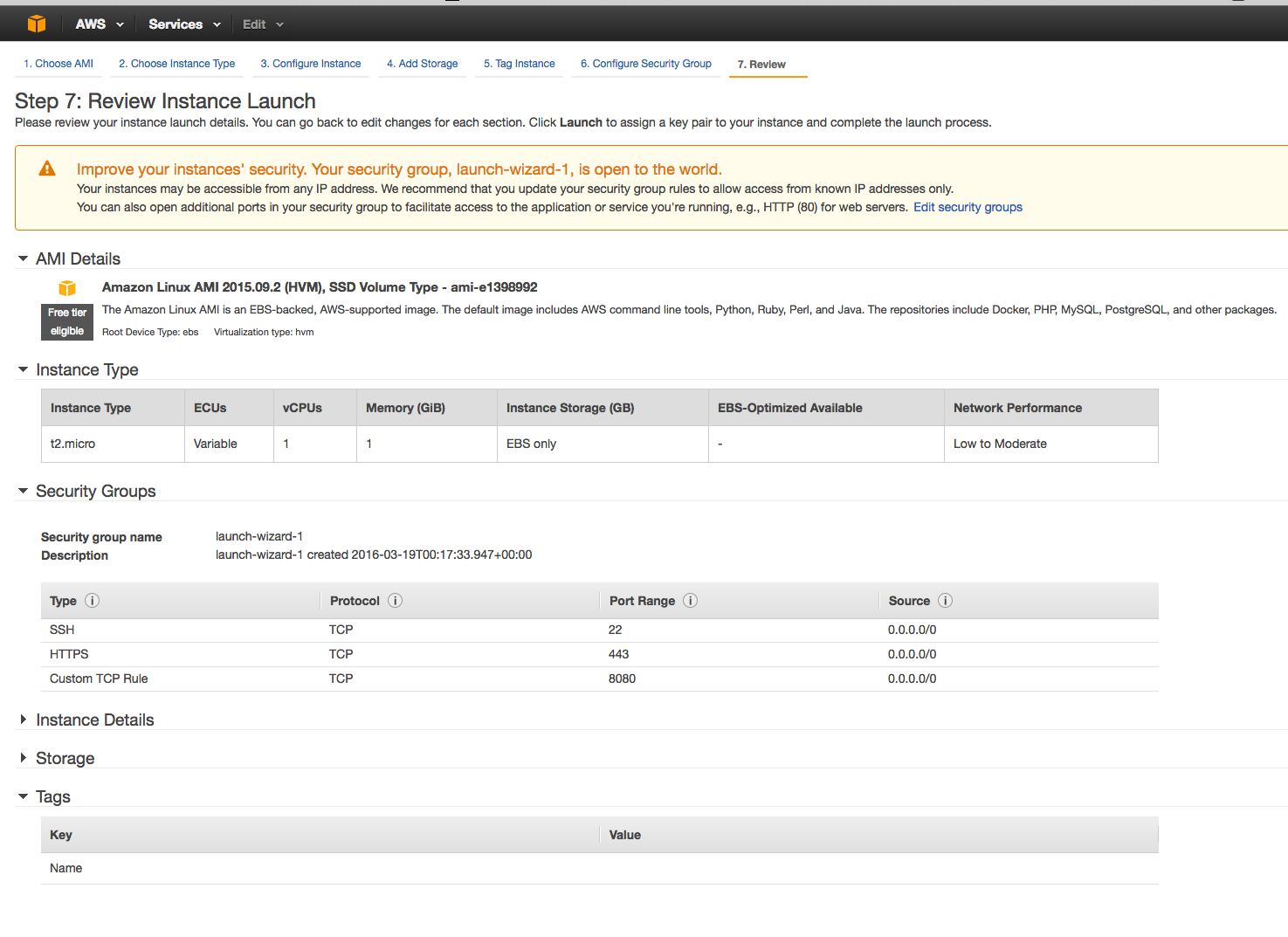 Confirm EC2 Page