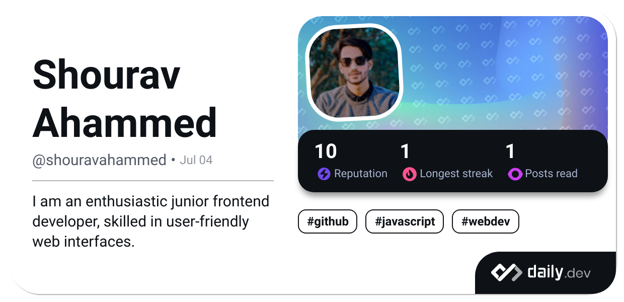 Shourav Ahammed's Dev Card