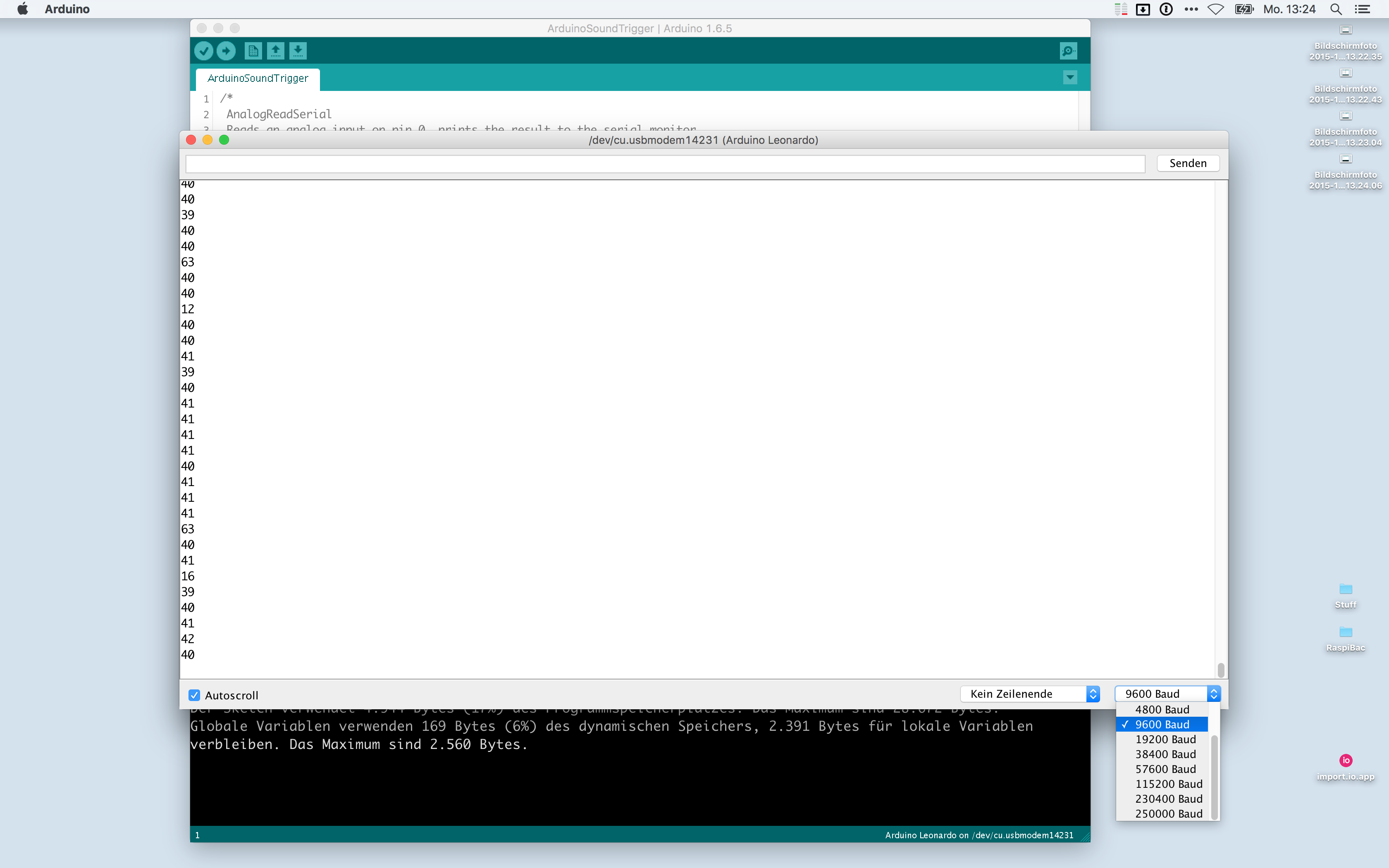 Serial Monitor Baud Rate