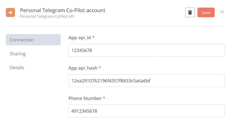 Configure TelePilot Credentials