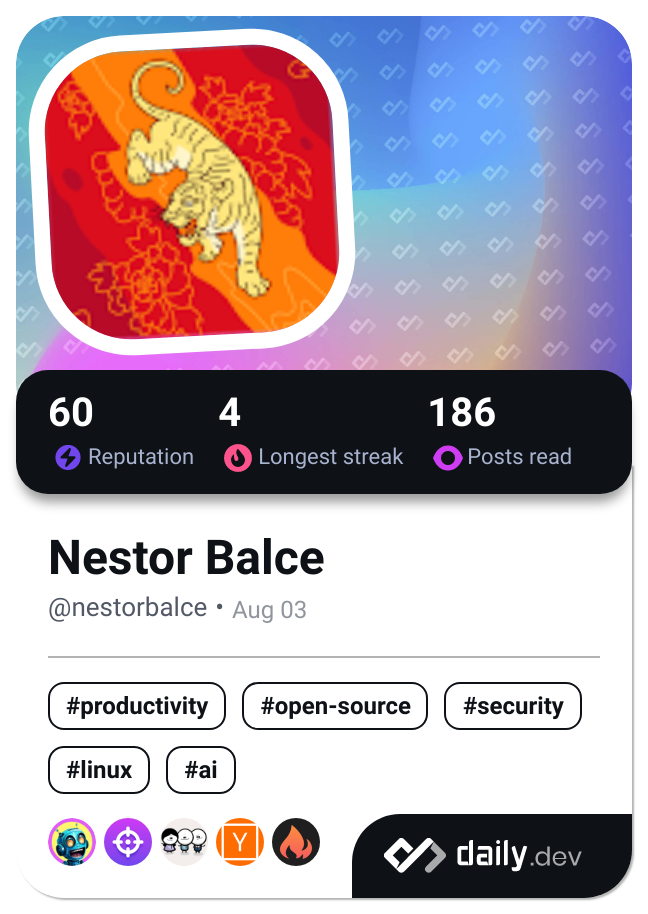 Nestor Balce's Dev Card