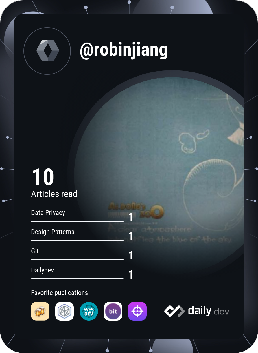 robin Jiang's Dev Card