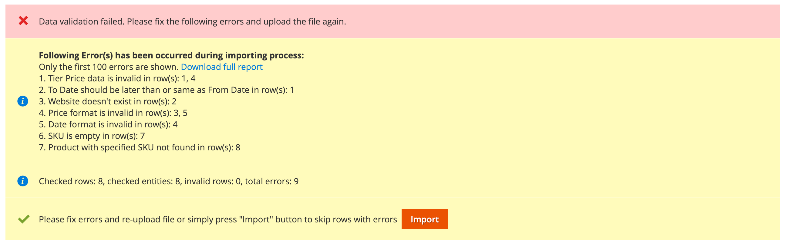 MIP Price Importer Validation Sample