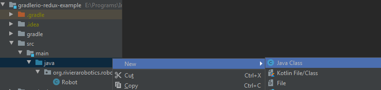 New Java Class IntelliJ