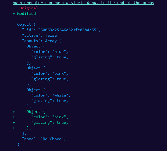 The difference of a MongoDB document after being updated