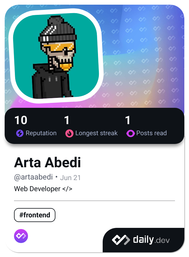 Arta Abedi's Dev Card