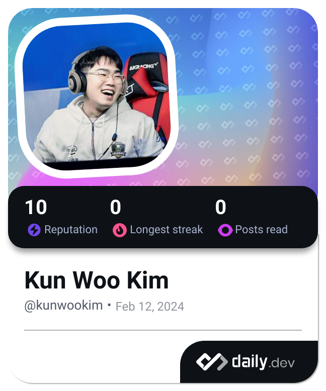 Kun Woo Kim's Dev Card