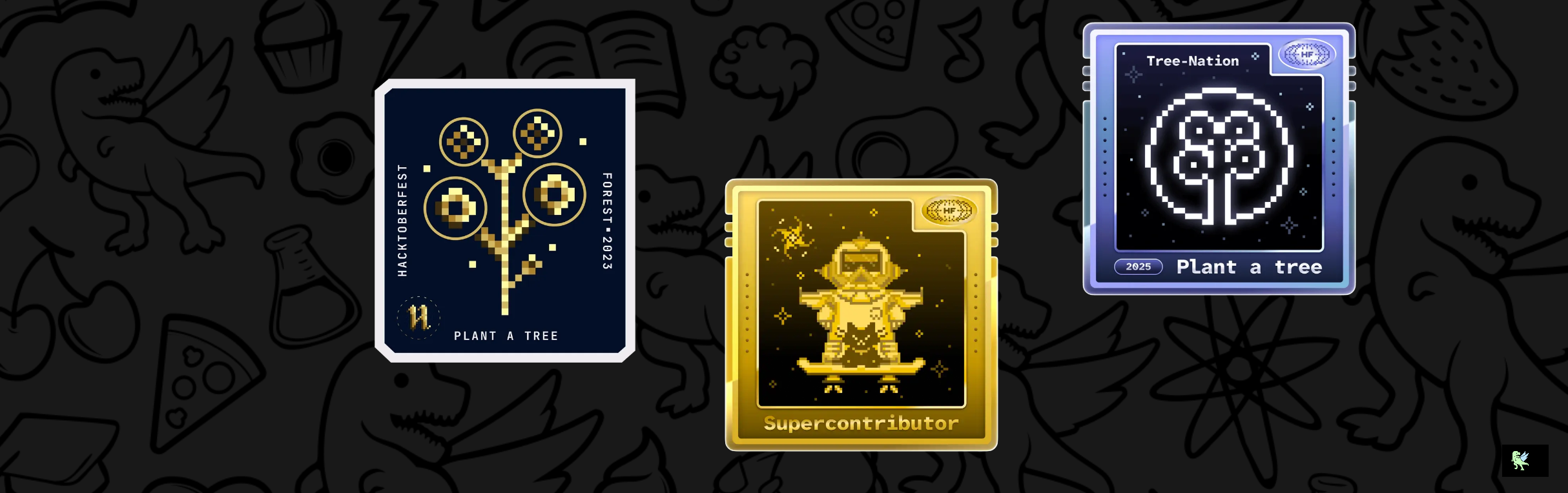 An image of @aleksi's Holopin badges, which is a link to view their full Holopin profile