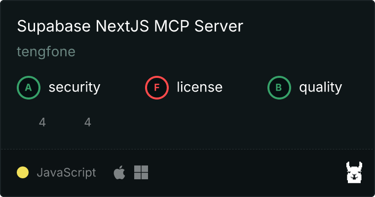 Supabase NextJS Server MCP server