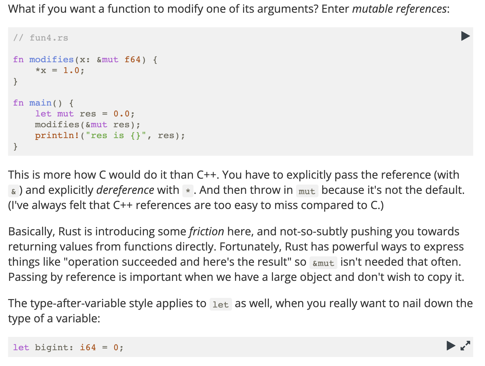 Mutable references