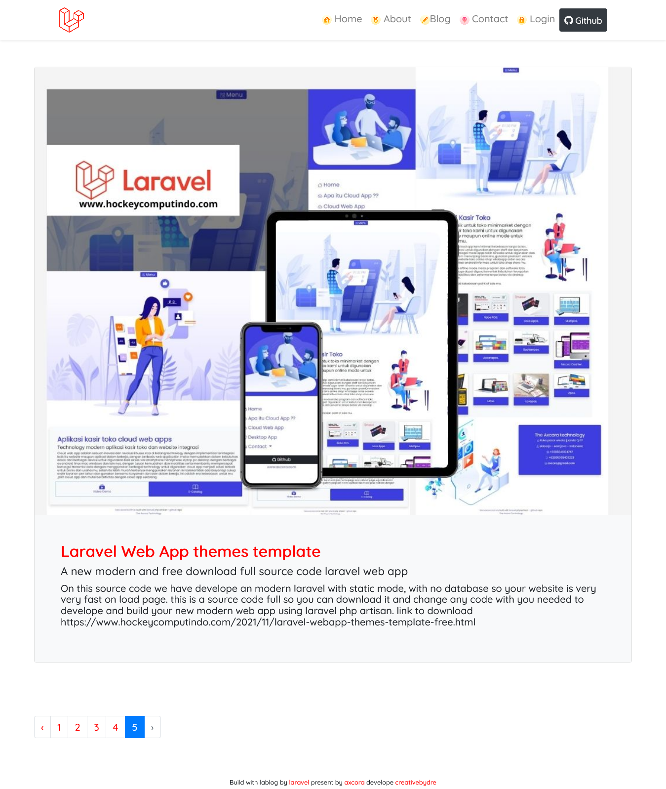 new laravel cms blog free download source code gratis