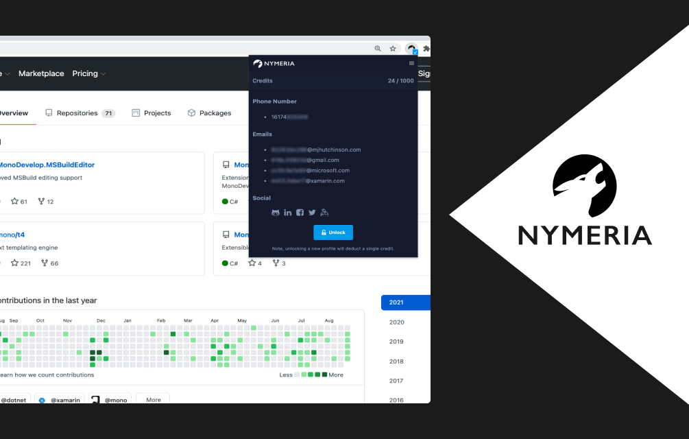 Nymeria makes finding contact details a breeze.