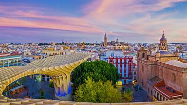 View of the city from the Setas de Sevilla (Metropol Parasol) in Seville, Spain (© LucVi/Shutterstock)