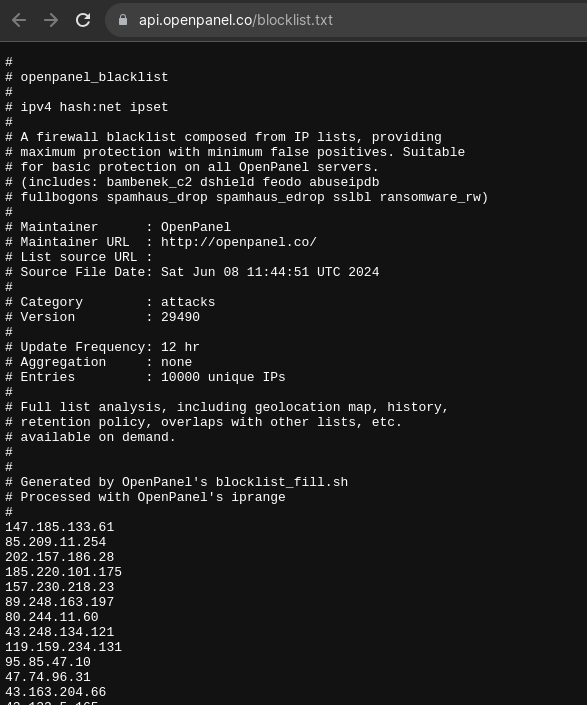 openpanel blacklist