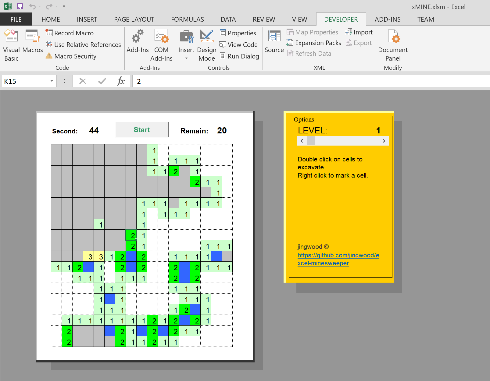 Excel Minesweeper