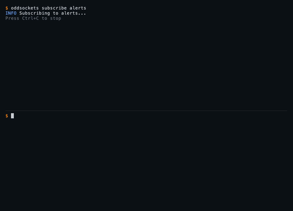 oddsockets demo — signup to your first real-time message in 60 seconds