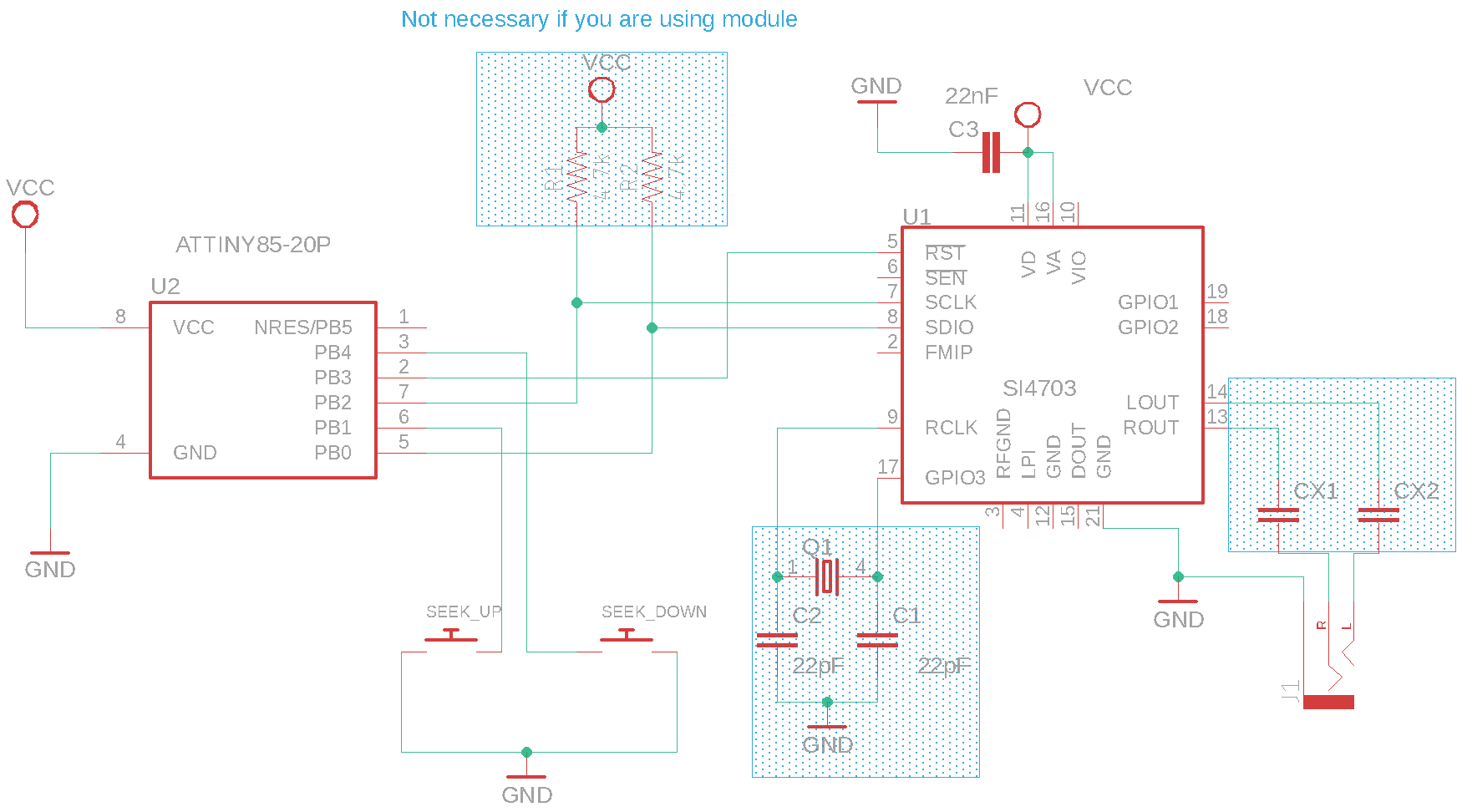 schematic Attiny85 and buttons 