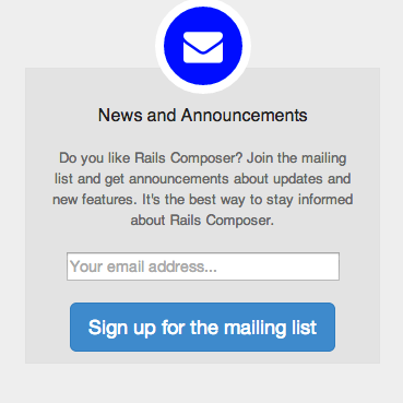 Sign up for the Rails Composer mailing list
