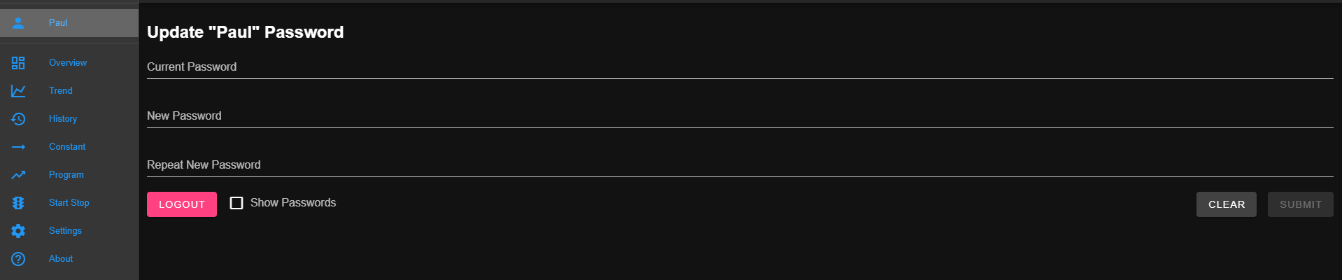 Logout and login using a different username