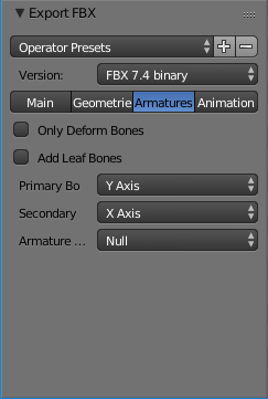 Armature settings