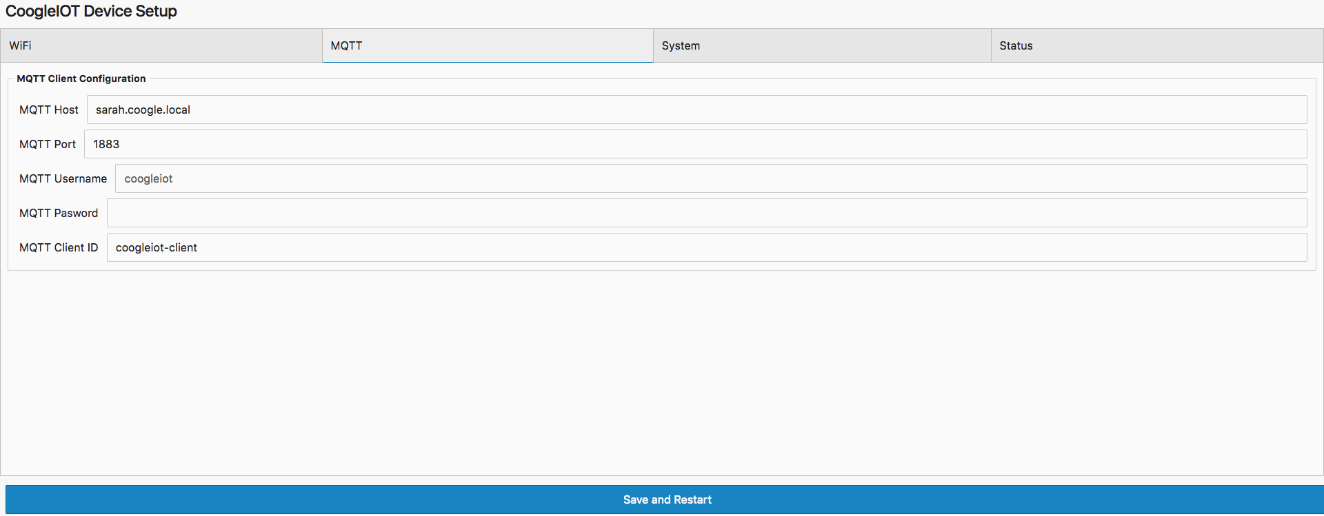 MQTT Configuration